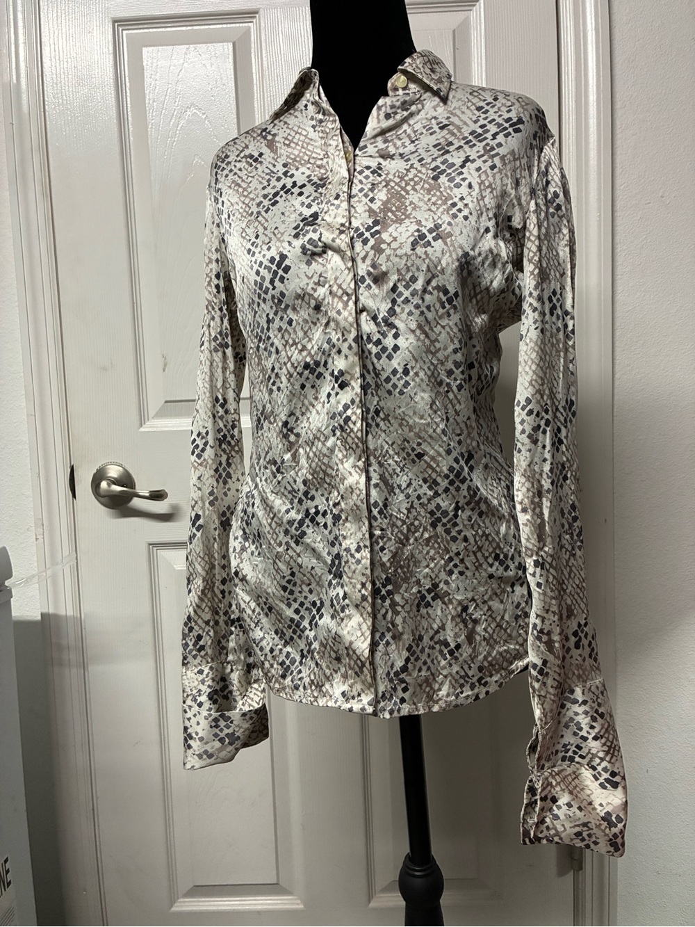 Neutral Snake-Print Blouse - Picture 2 of 5